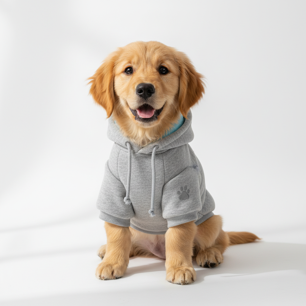 Cute Dog Wearing a Hoodie